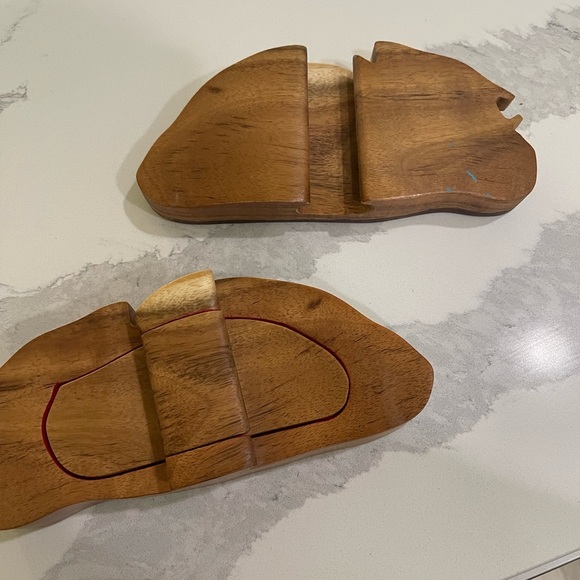 Daniel Terrico Sleeping Cat Pet Puzzle Box Hand Carved Exotic Hardwoods 7.25" - Picture 7 of 8